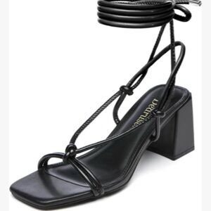 Black Strappy Heeled Sandals